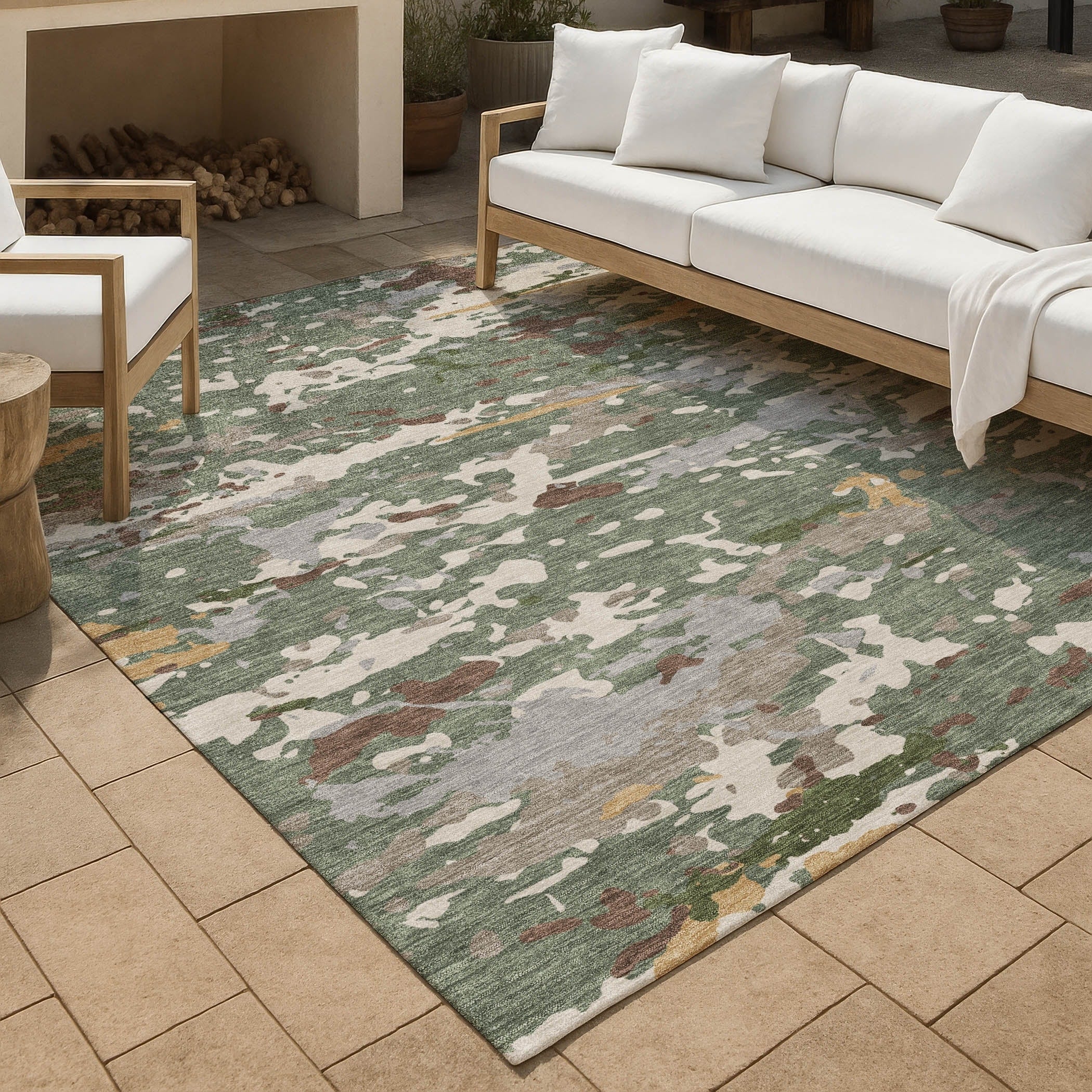 Machine Washable Indoor Outdoor Modern Calhan Chantille Rug