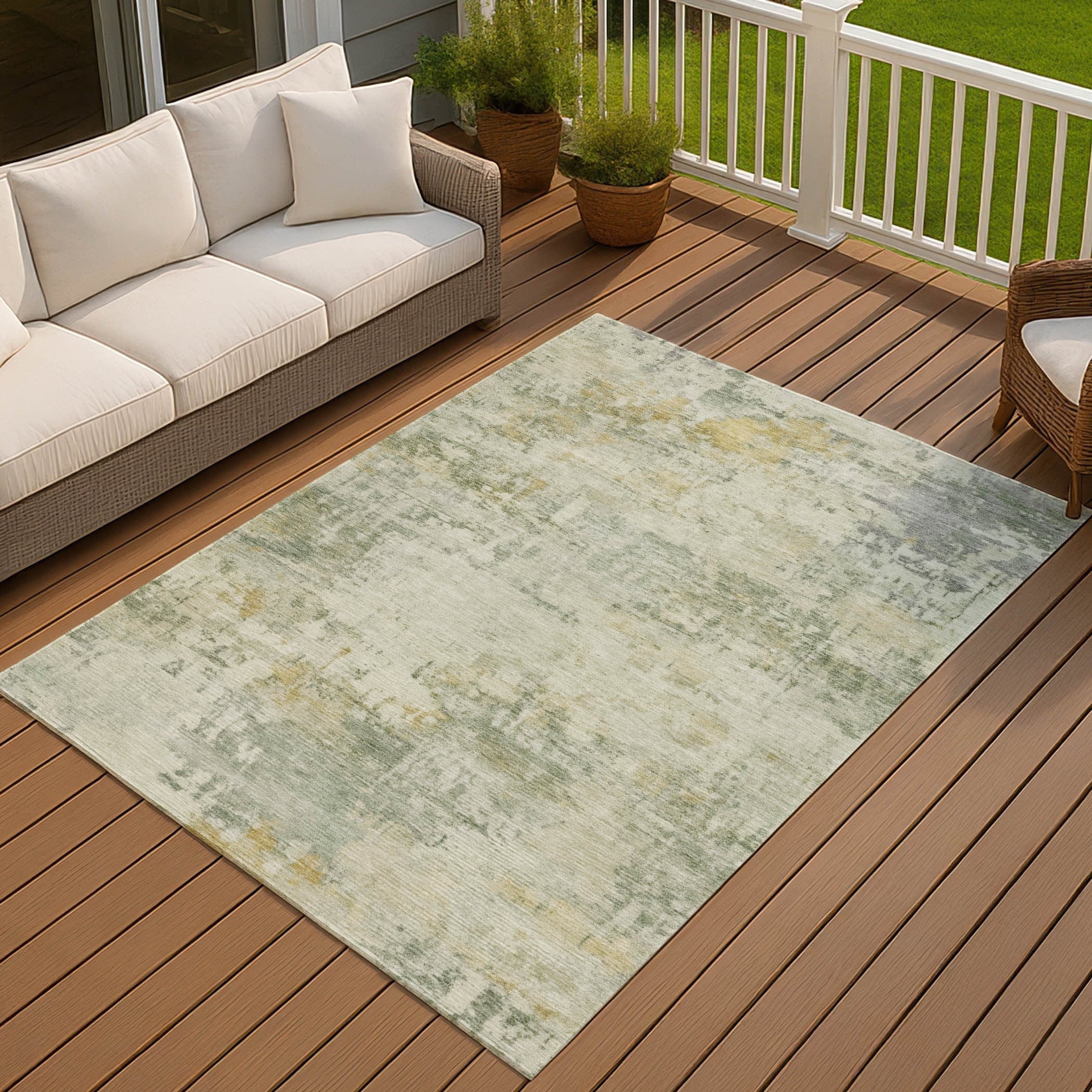 Machine Washable Indoor Outdoor Modern Casual Chantille Rug