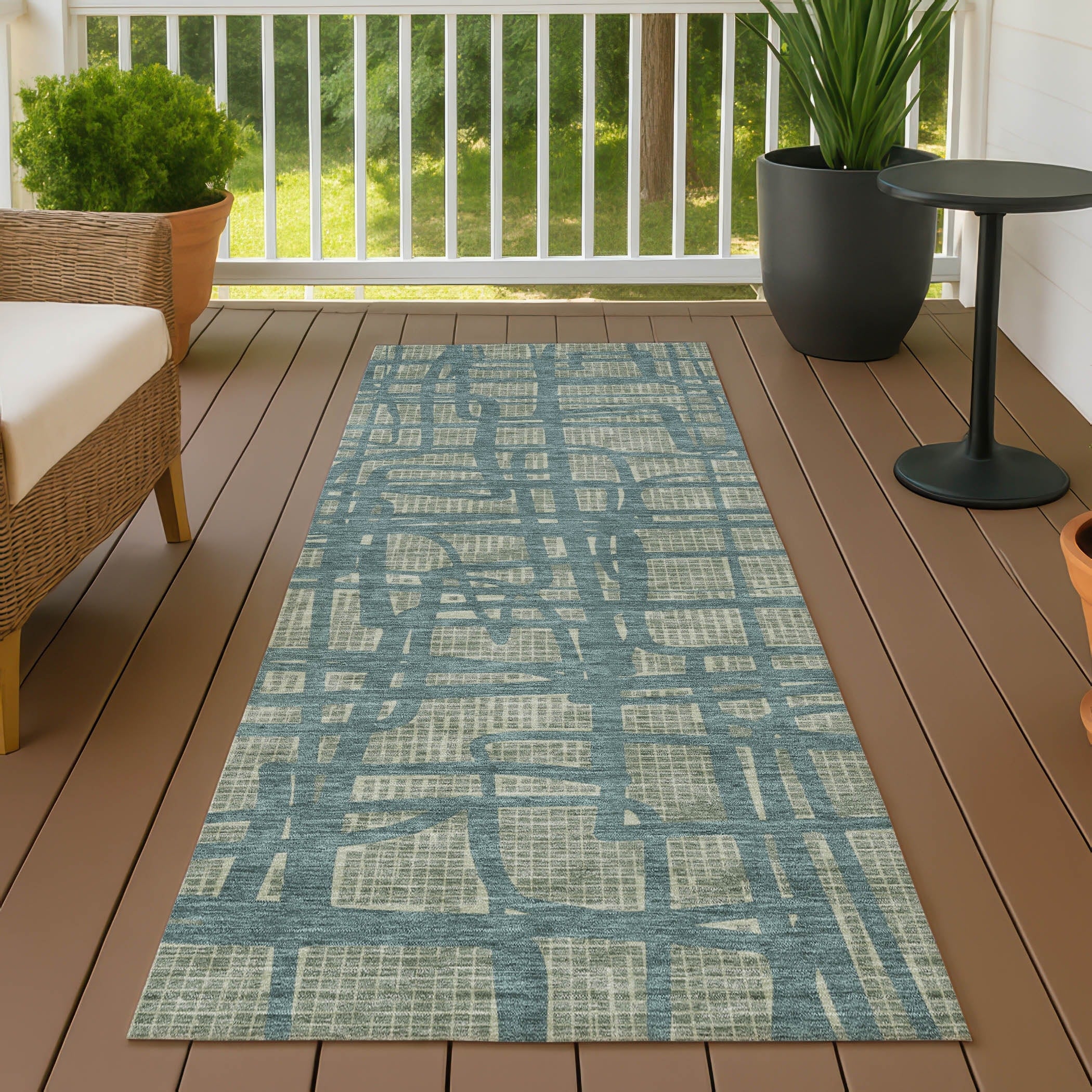 Machine Washable Indoor Outdoor Modern Centurion Chantille Rug