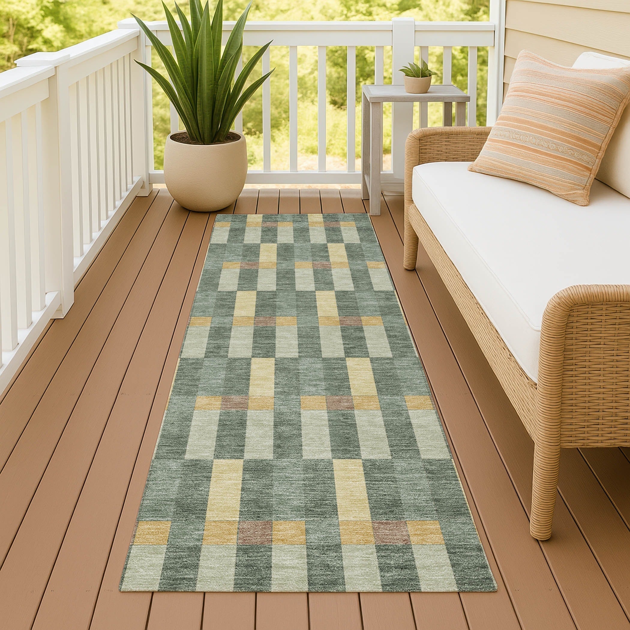 Machine Washable Indoor Outdoor Modern Chanute Chantille Rug