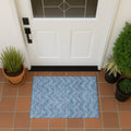 Machine Washable Indoor Outdoor Modern Chevron Chantille Rug