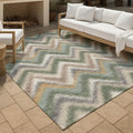 Machine Washable Indoor Outdoor Modern Chevron Chantille Rug
