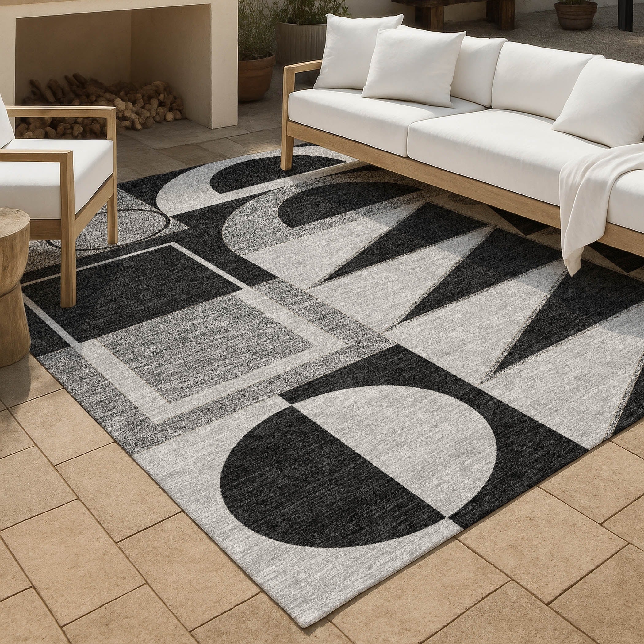 Machine Washable Indoor Outdoor Modern Crowley Chantille Rug
