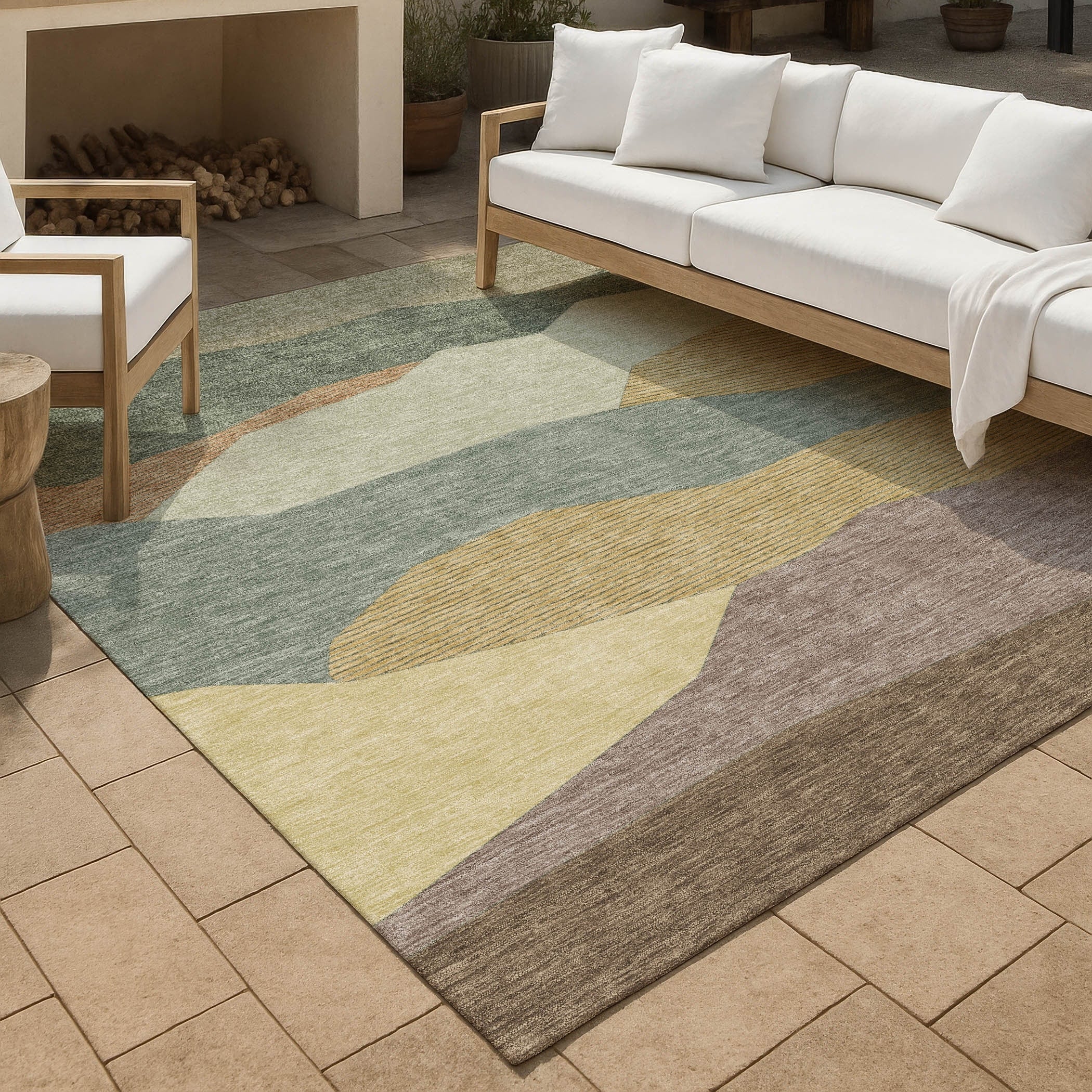 Machine Washable Indoor Outdoor Modern Dacono Chantille Rug