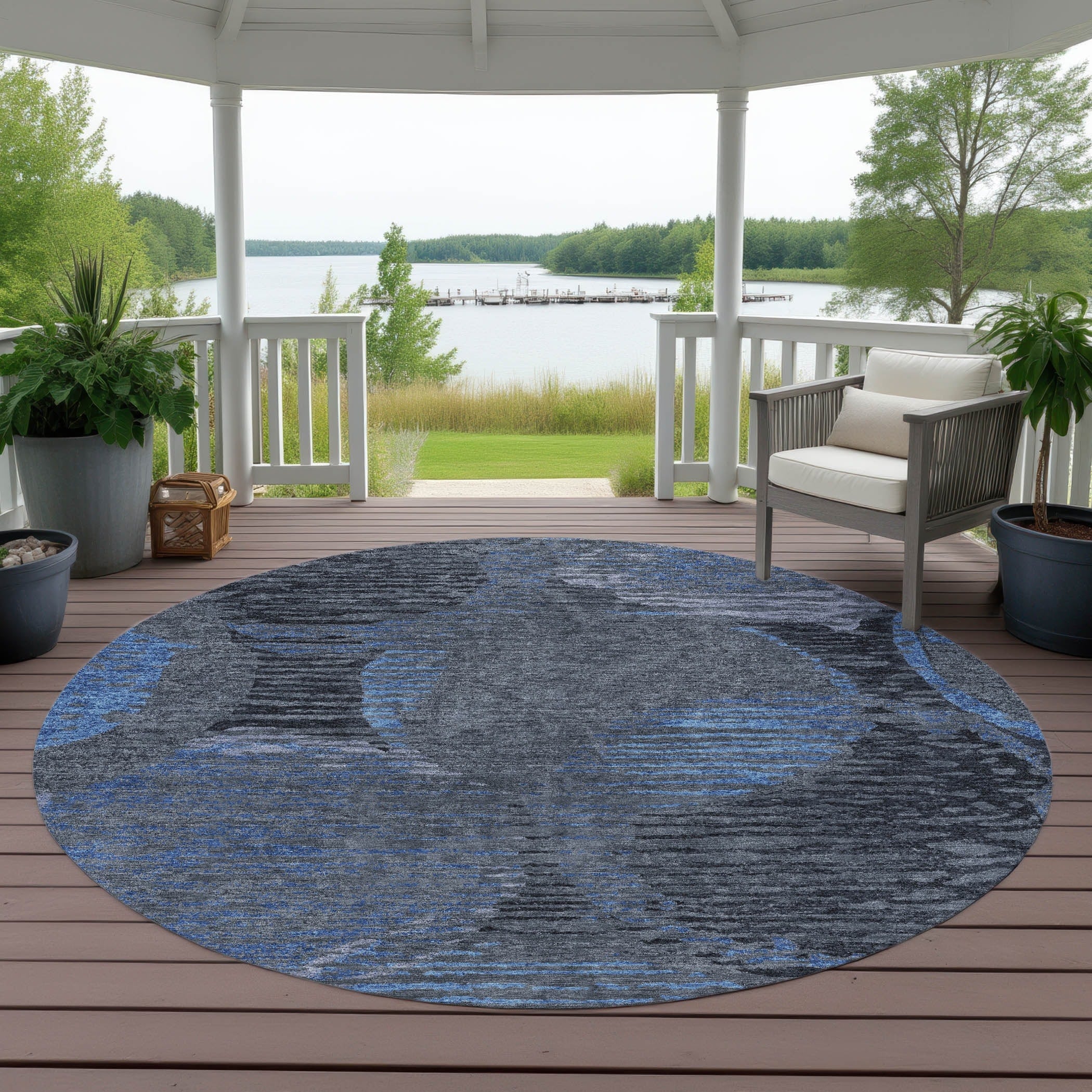 Machine Washable Indoor Outdoor Modern Darien Chantille Rug