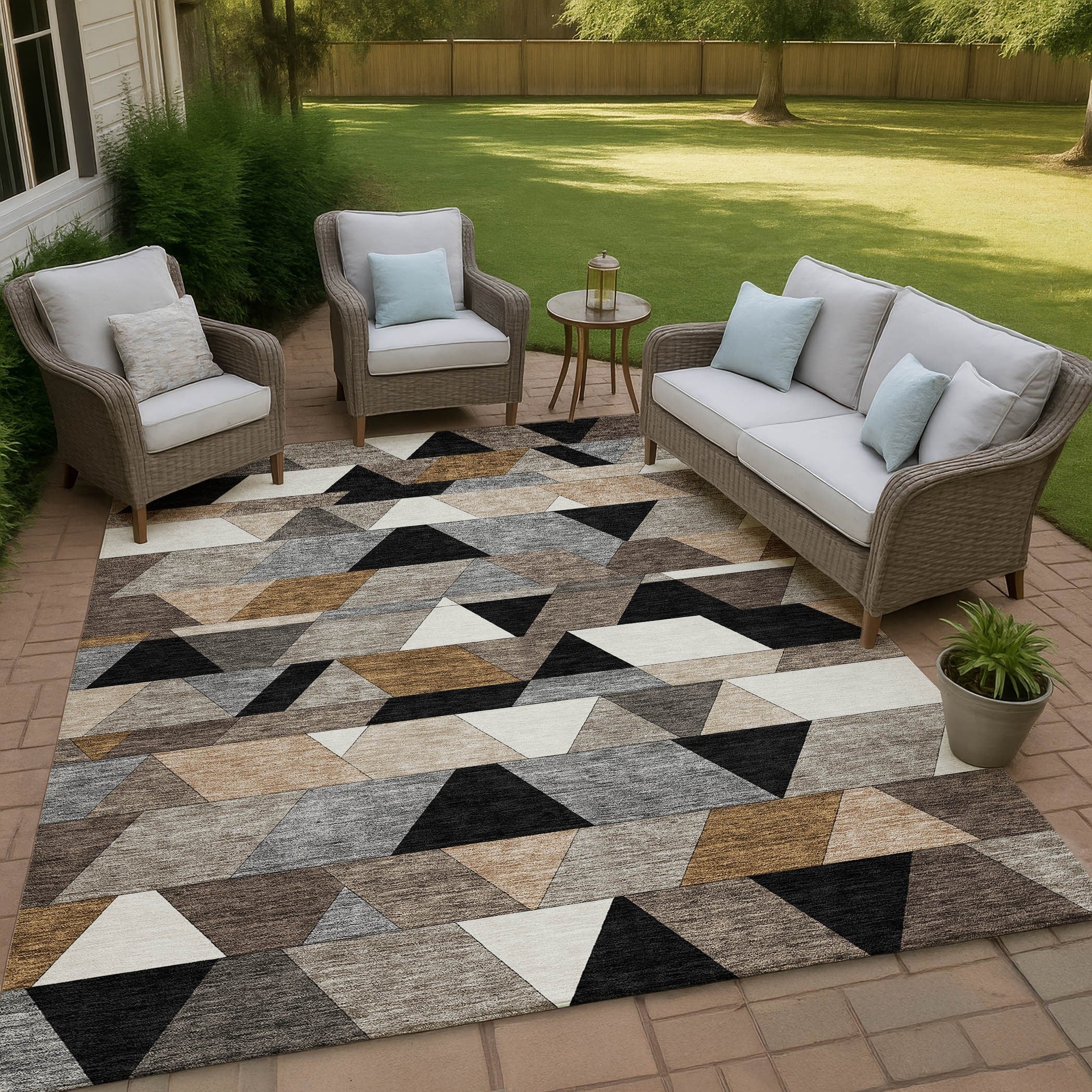 Machine Washable Indoor Outdoor Modern Devaughn Chantille Rug