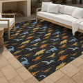 Machine Washable Indoor Outdoor Modern Dinosaur Chantille Rug