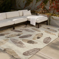 Machine Washable Indoor Outdoor Modern Feather Chantille Rug