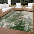 Machine Washable Indoor Outdoor Modern Forest Chantille Rug