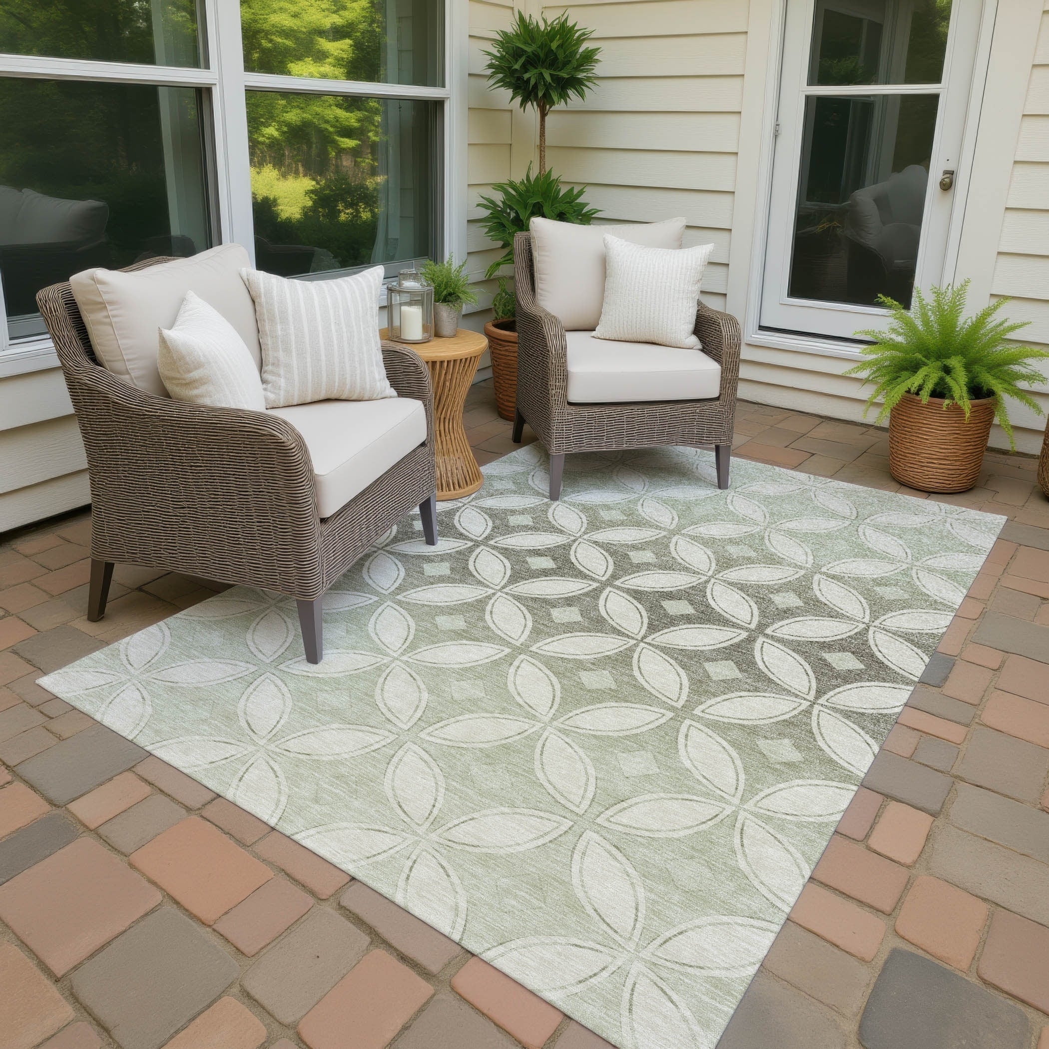 Machine Washable Indoor Outdoor Modern Gia Chantille Rug