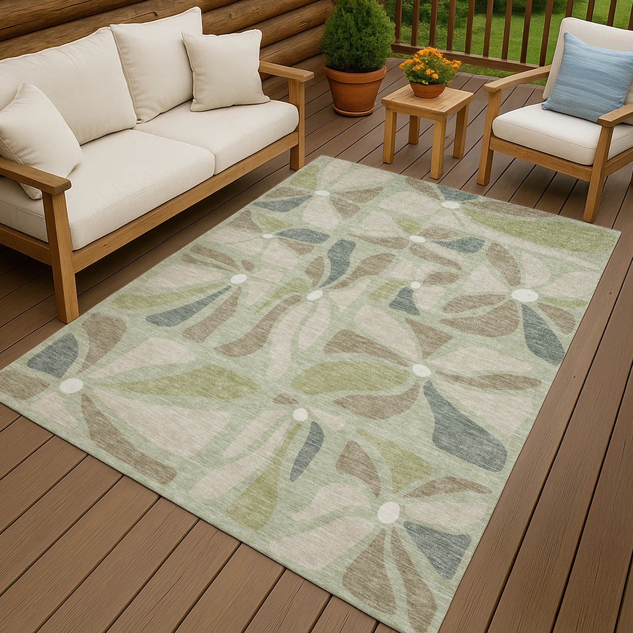 Machine Washable Indoor Outdoor Modern Gilcrest Chantille Rug