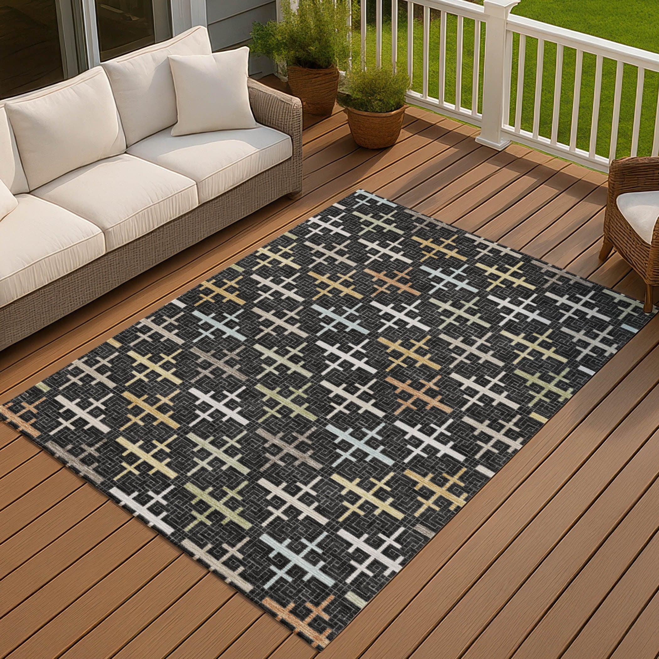 Machine Washable Indoor Outdoor Modern Glencoe Chantille Rug