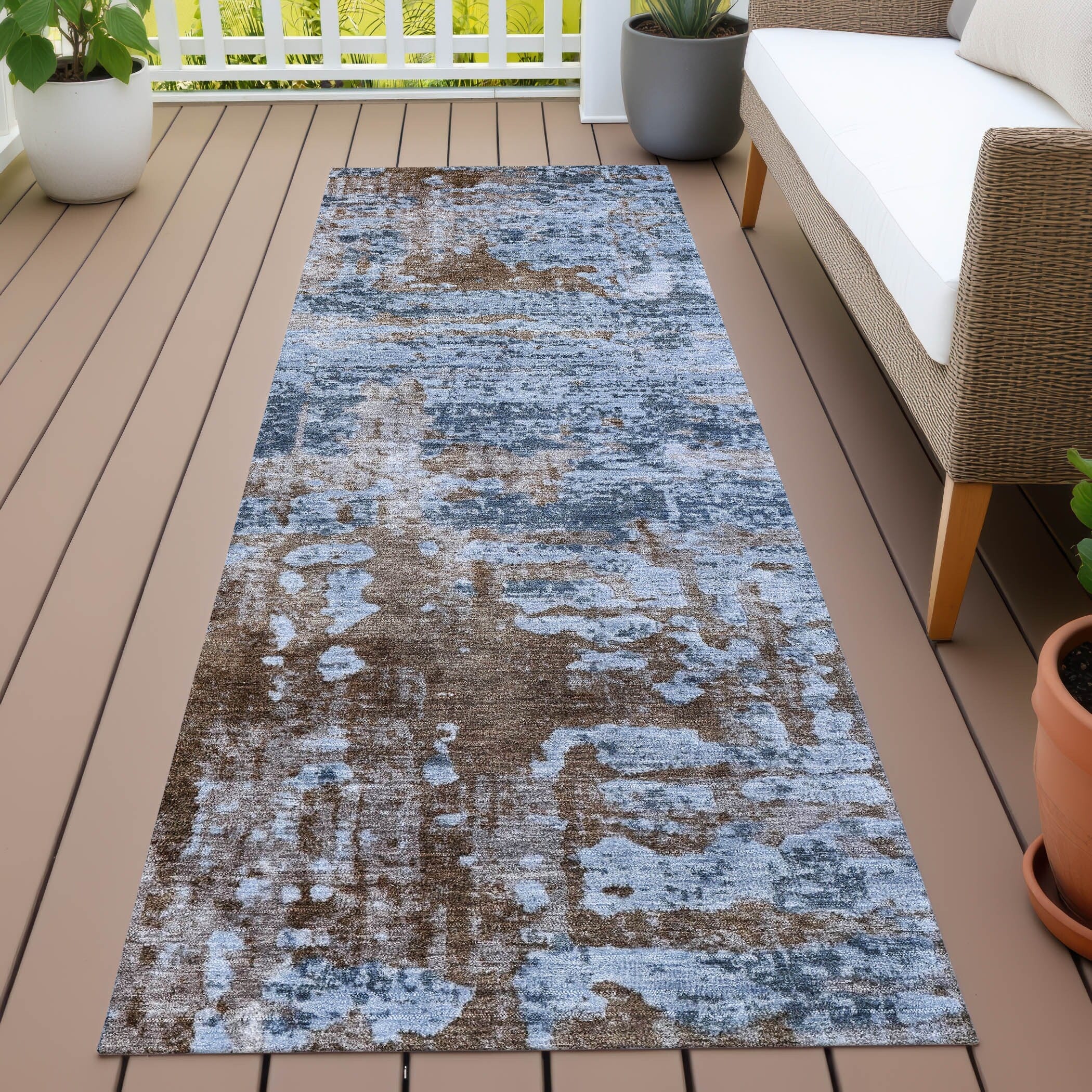 Machine Washable Indoor Outdoor Modern Grayson Chantille Rug