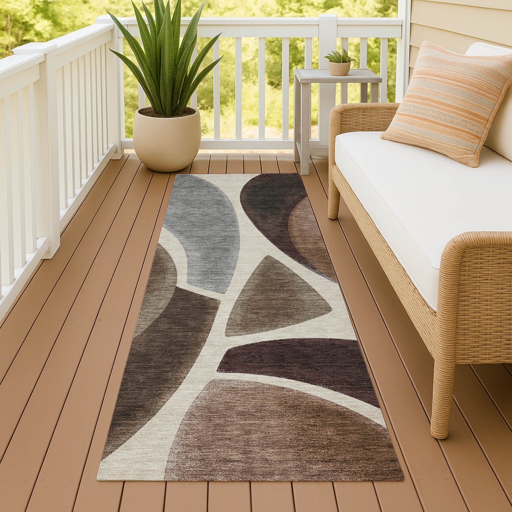 Machine Washable Indoor Outdoor Modern Hays Chantille Rug