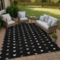 Machine Washable Indoor Outdoor Modern Hearts Chantille Rug