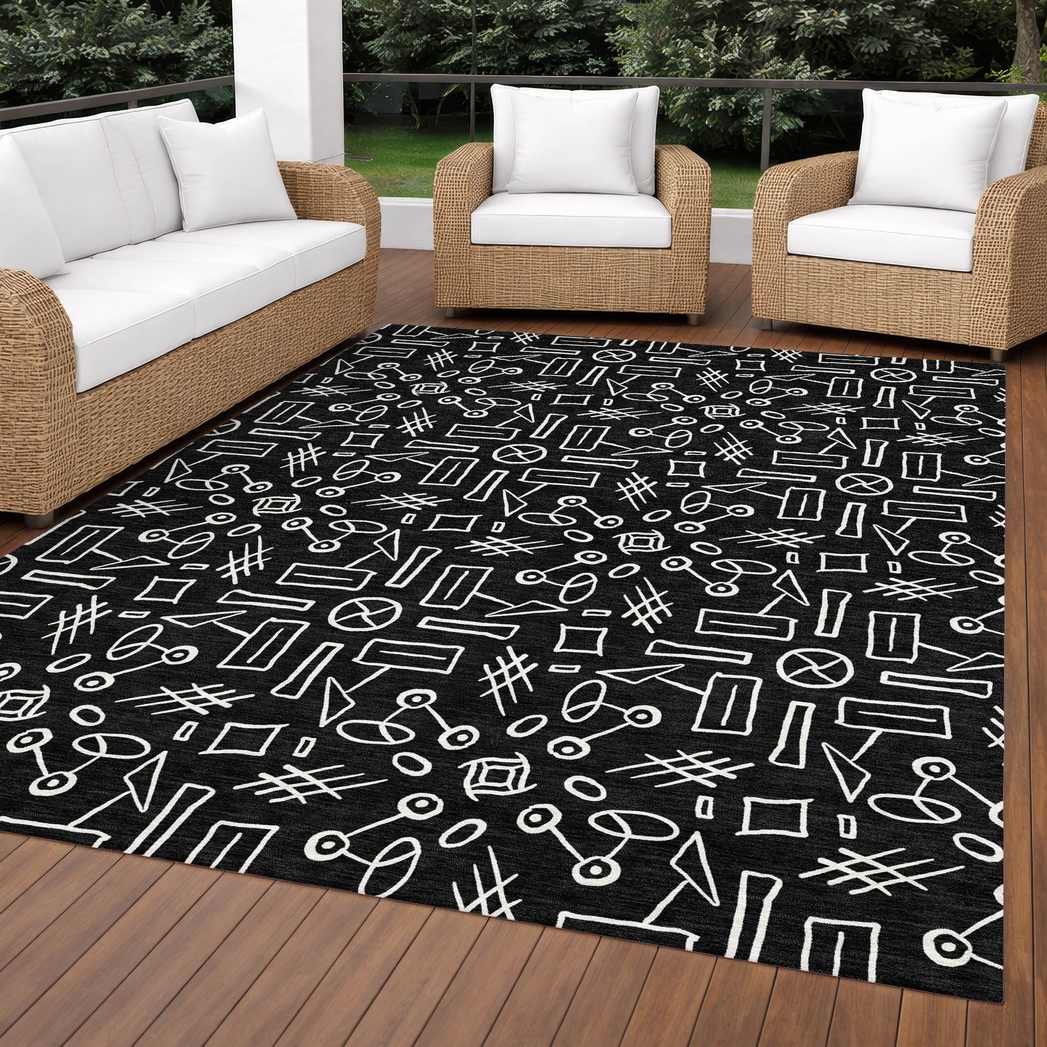Machine Washable Indoor Outdoor Modern Hibbing Chantille Rug