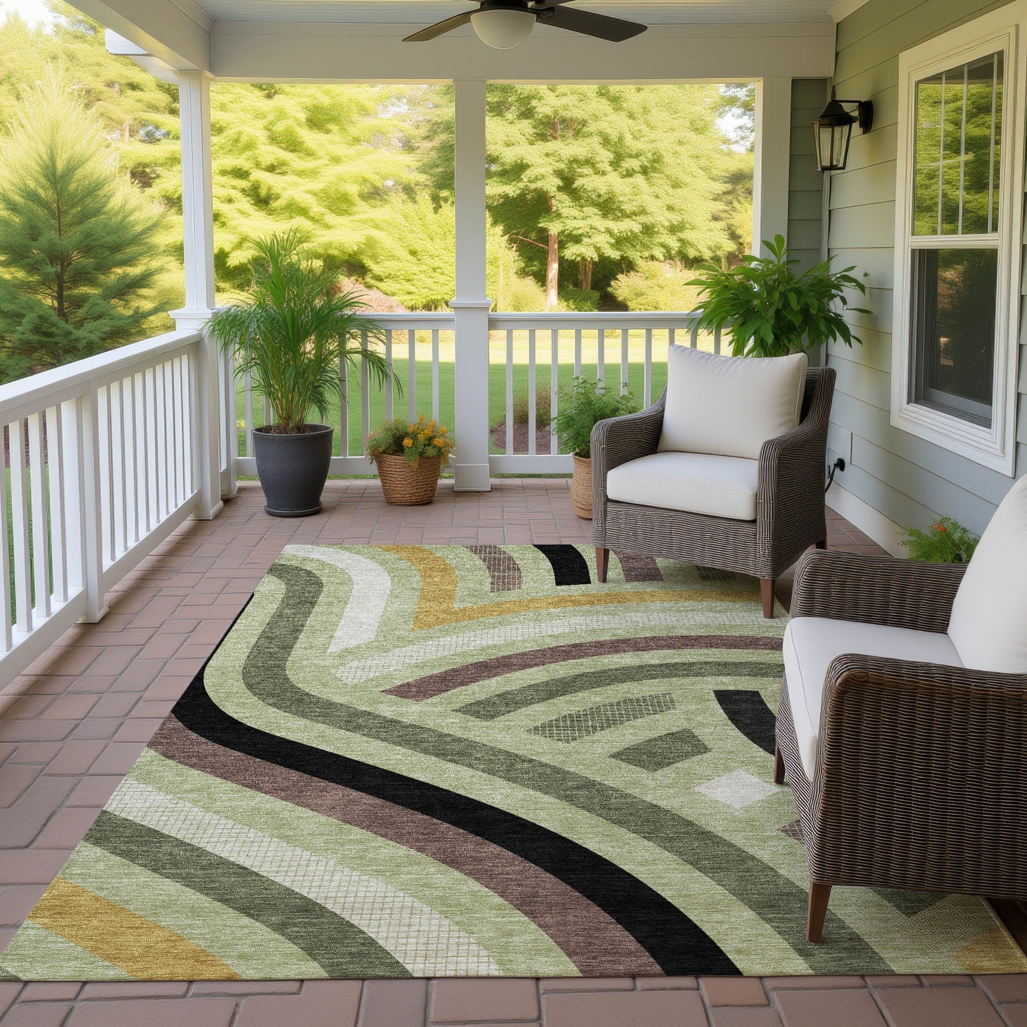 Machine Washable Indoor Outdoor Modern Jalen Chantille Rug