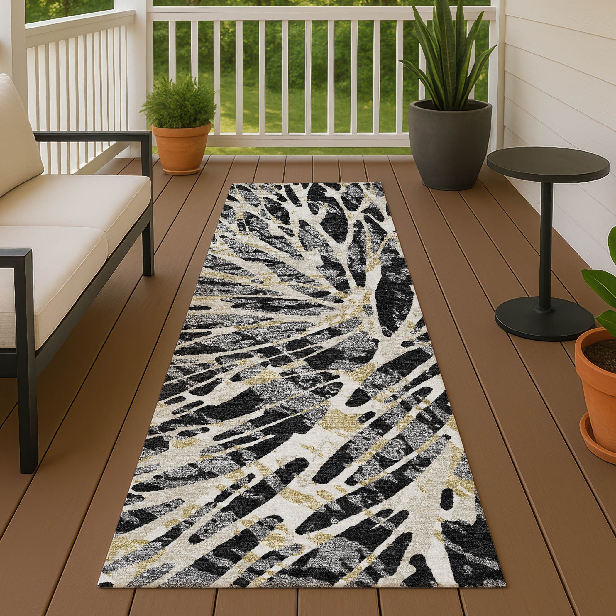 Machine Washable Indoor Outdoor Modern Lamar Chantille Rug