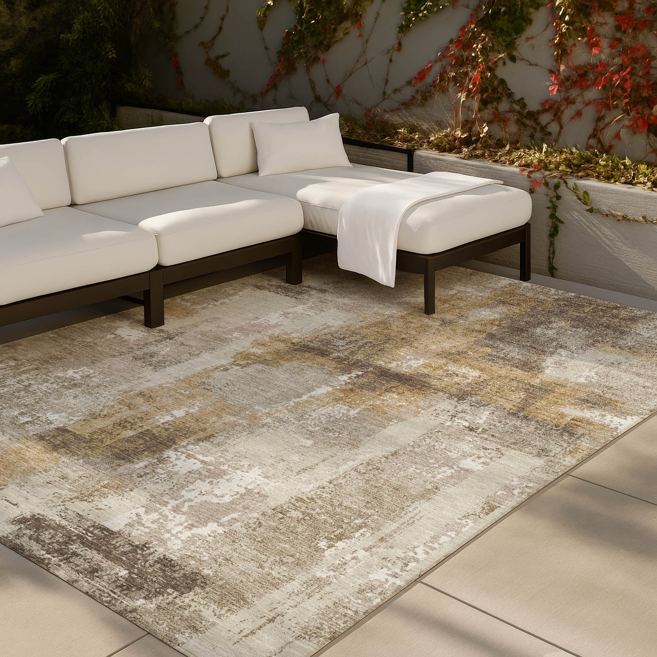 Machine Washable Indoor Outdoor Modern Manitou Chantille Rug