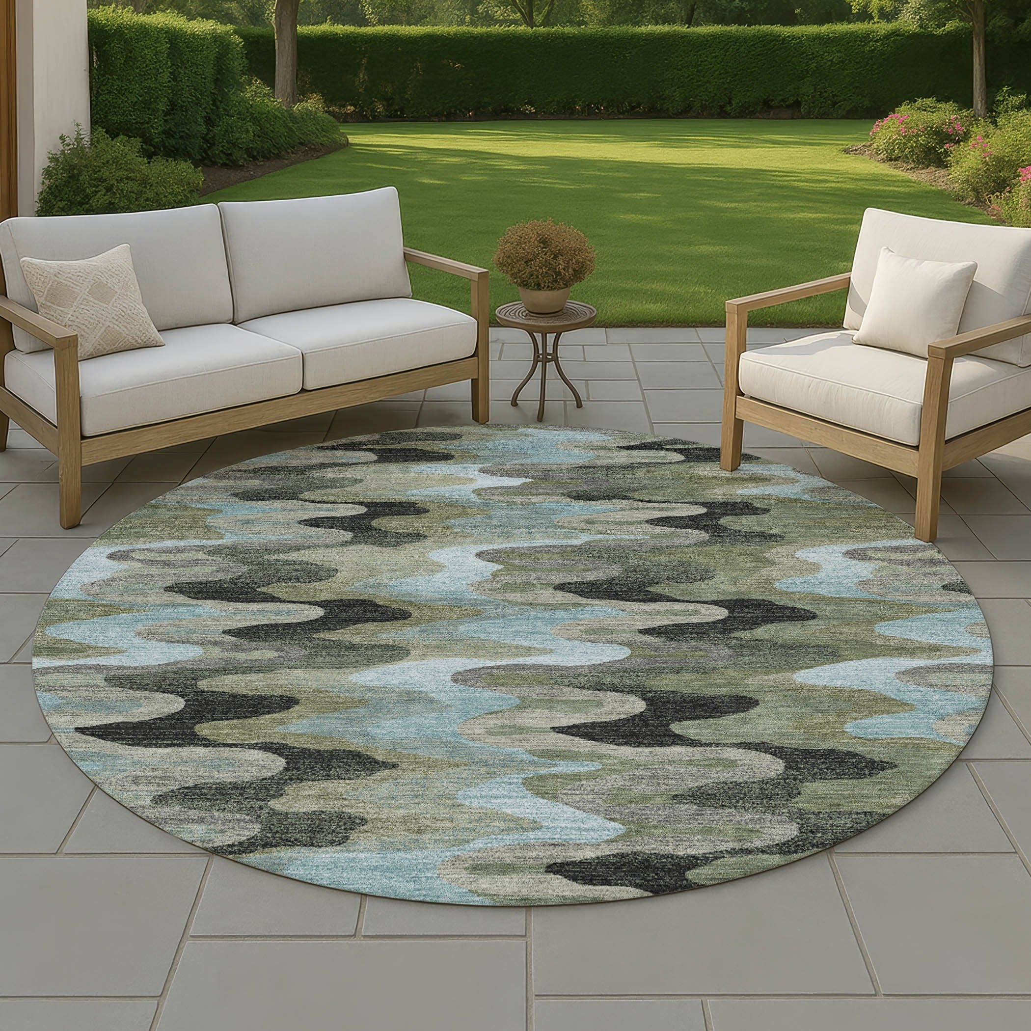 Machine Washable Indoor Outdoor Modern Mason Chantille Rug