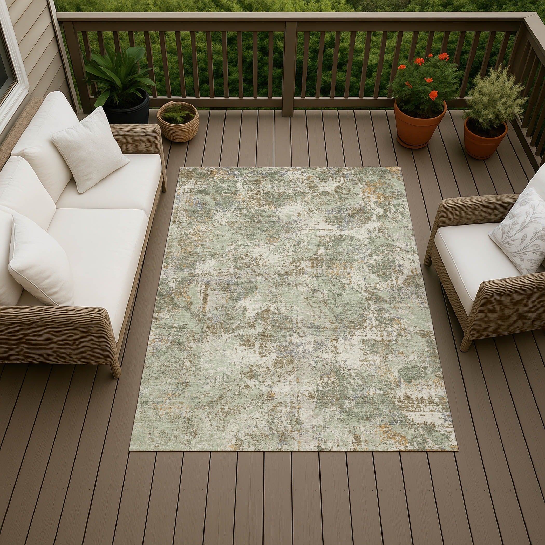 Machine Washable Indoor Outdoor Modern Molena Chantille Rug
