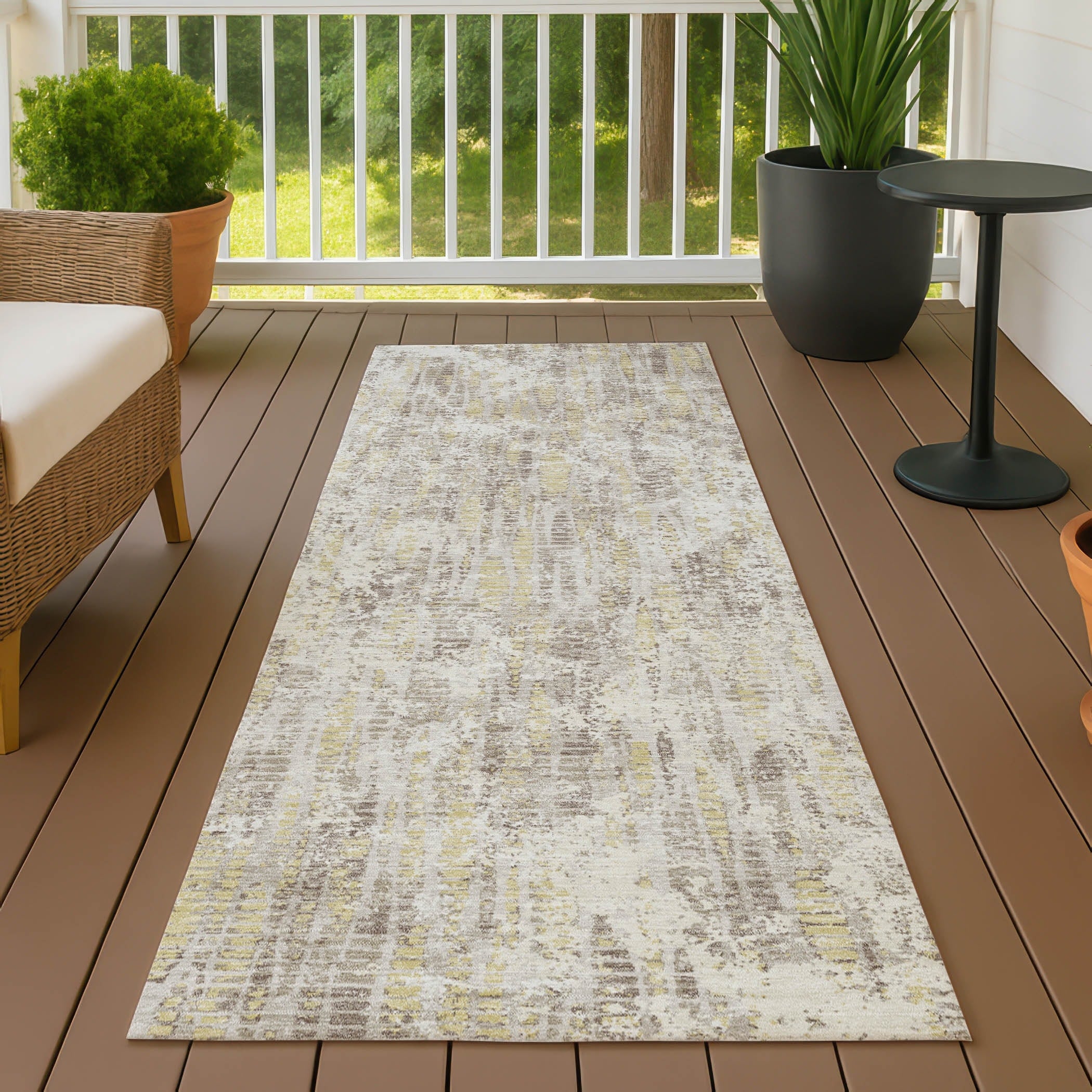 Machine Washable Indoor Outdoor Modern Oliver Chantille Rug