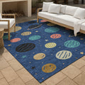 Machine Washable Indoor Outdoor Modern Planets Chantille Rug