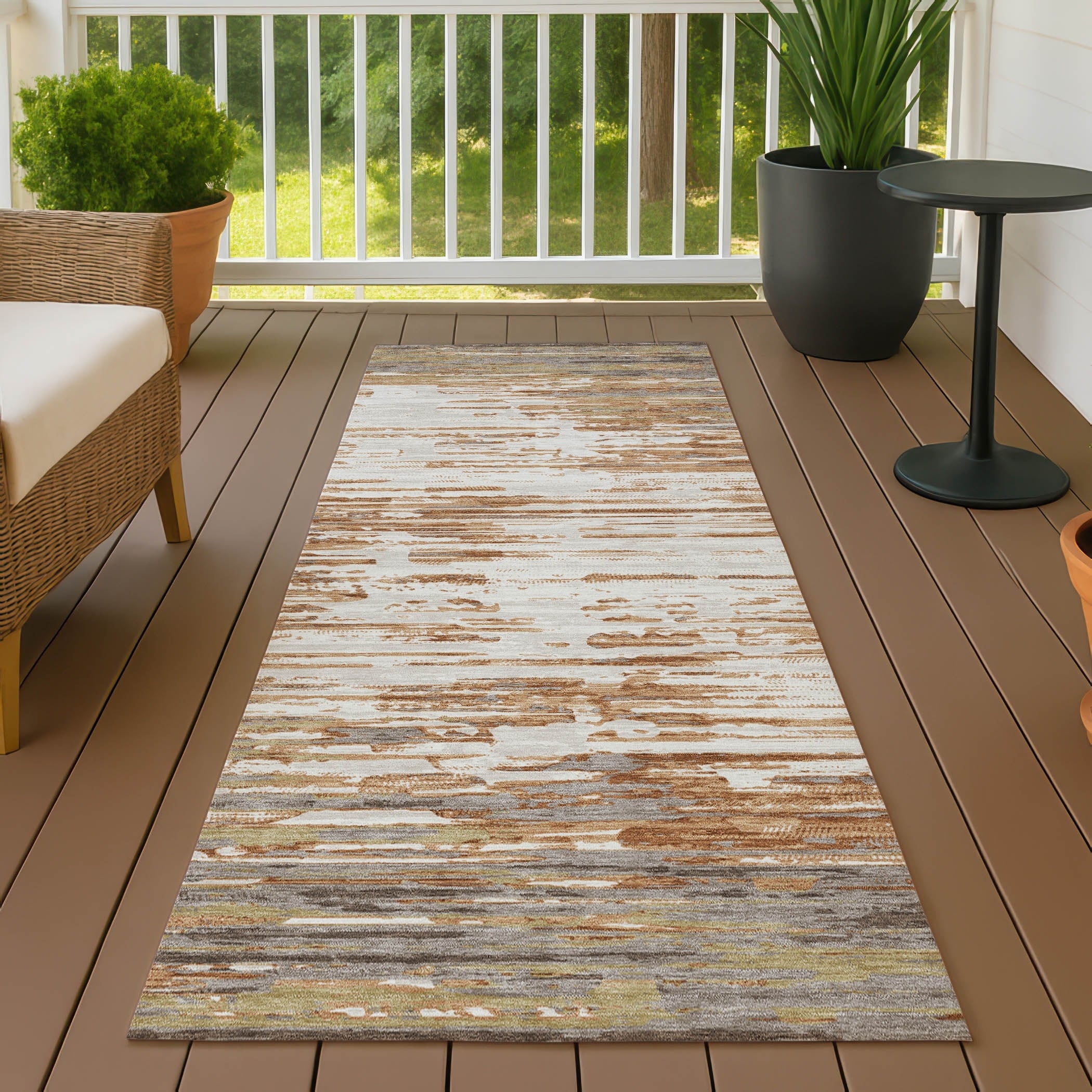 Machine Washable Indoor Outdoor Modern Sardis Chantille Rug