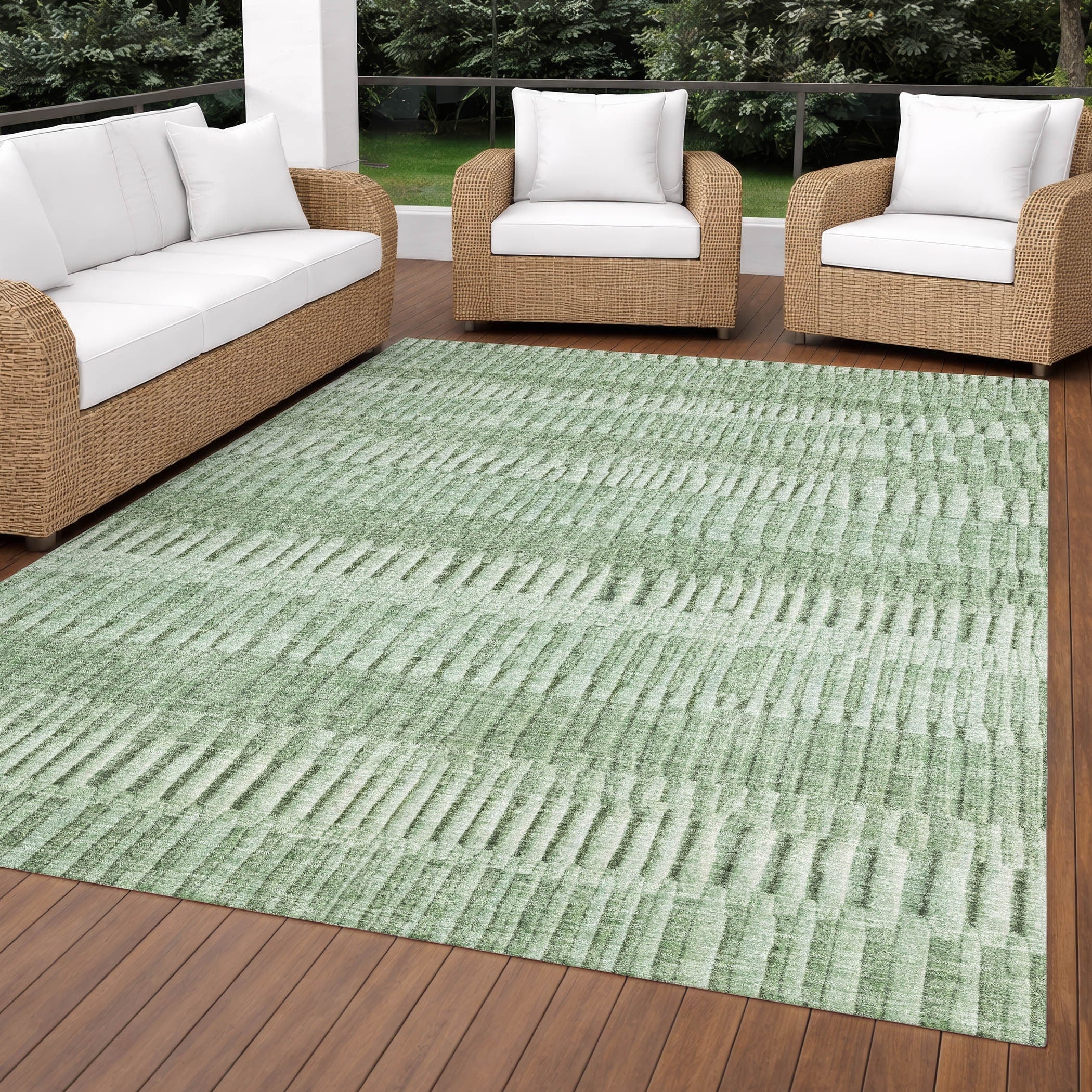 Machine Washable Indoor Outdoor Modern Shakopee Chantille Rug