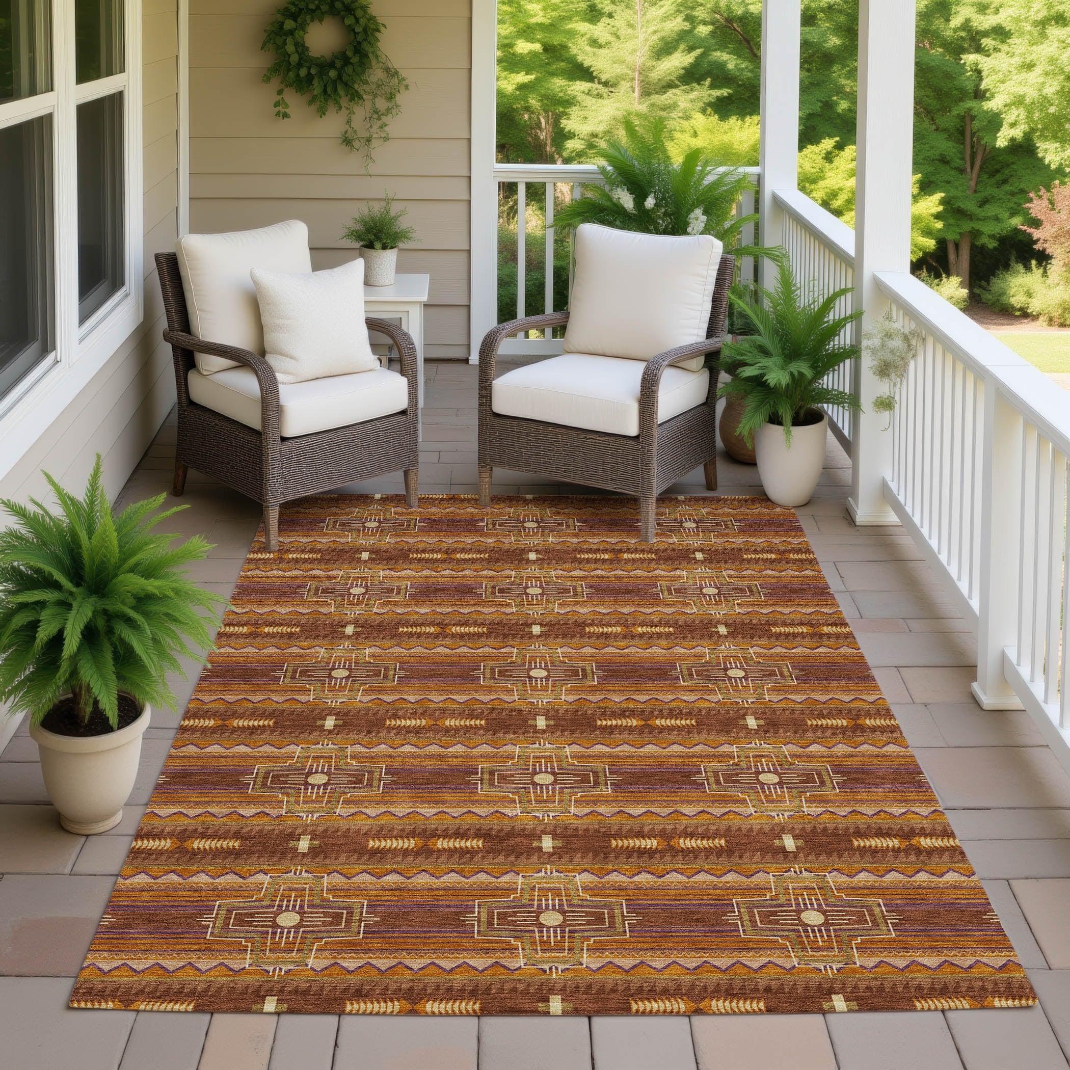 Machine Washable Indoor Outdoor Modern Silt Chantille Rug