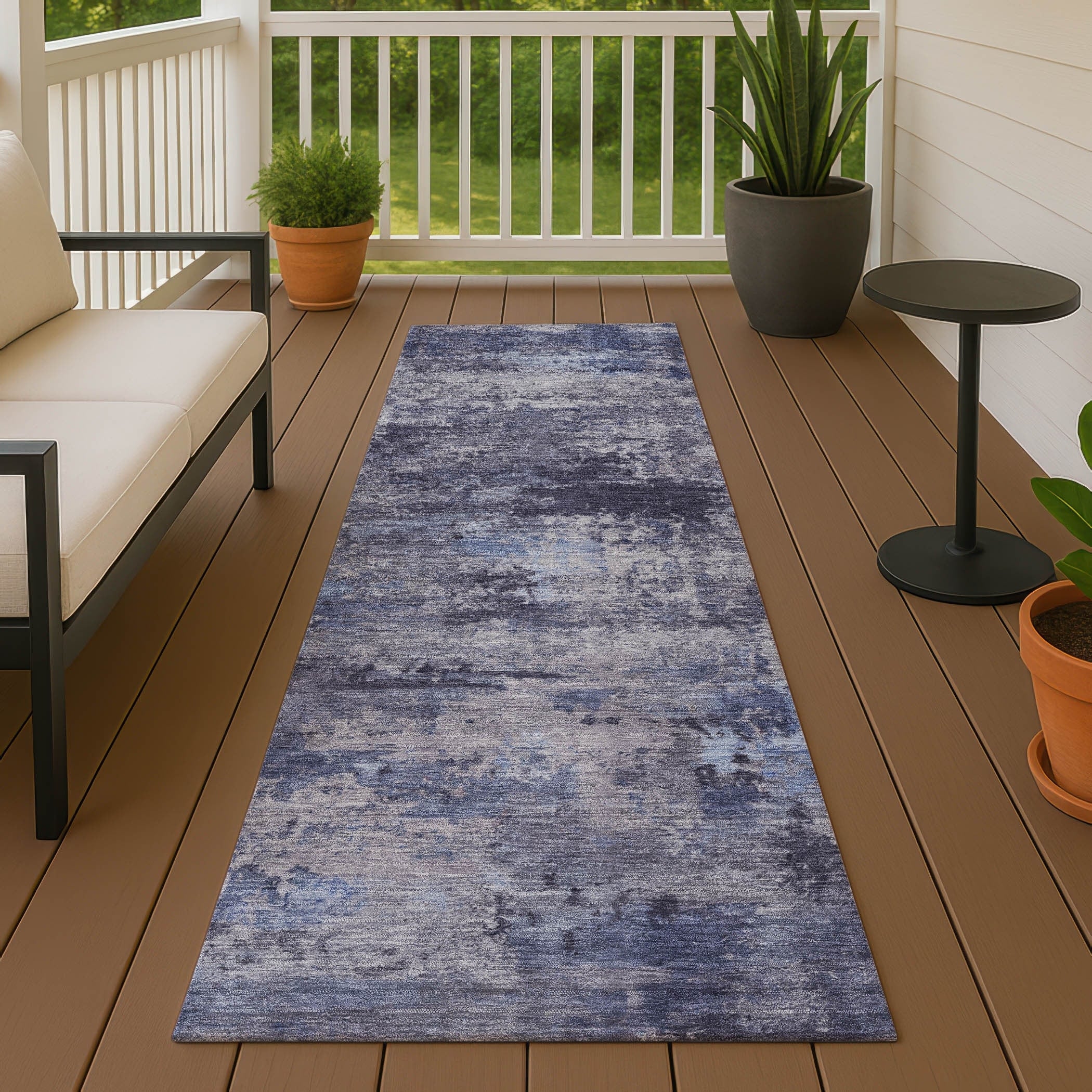 Machine Washable Indoor Outdoor Modern Solid Chantille Rug