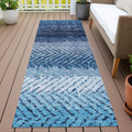 Machine Washable Indoor Outdoor Modern Stripe Chantille Rug