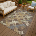 Machine Washable Indoor Outdoor Modern Trellis Chantille Rug