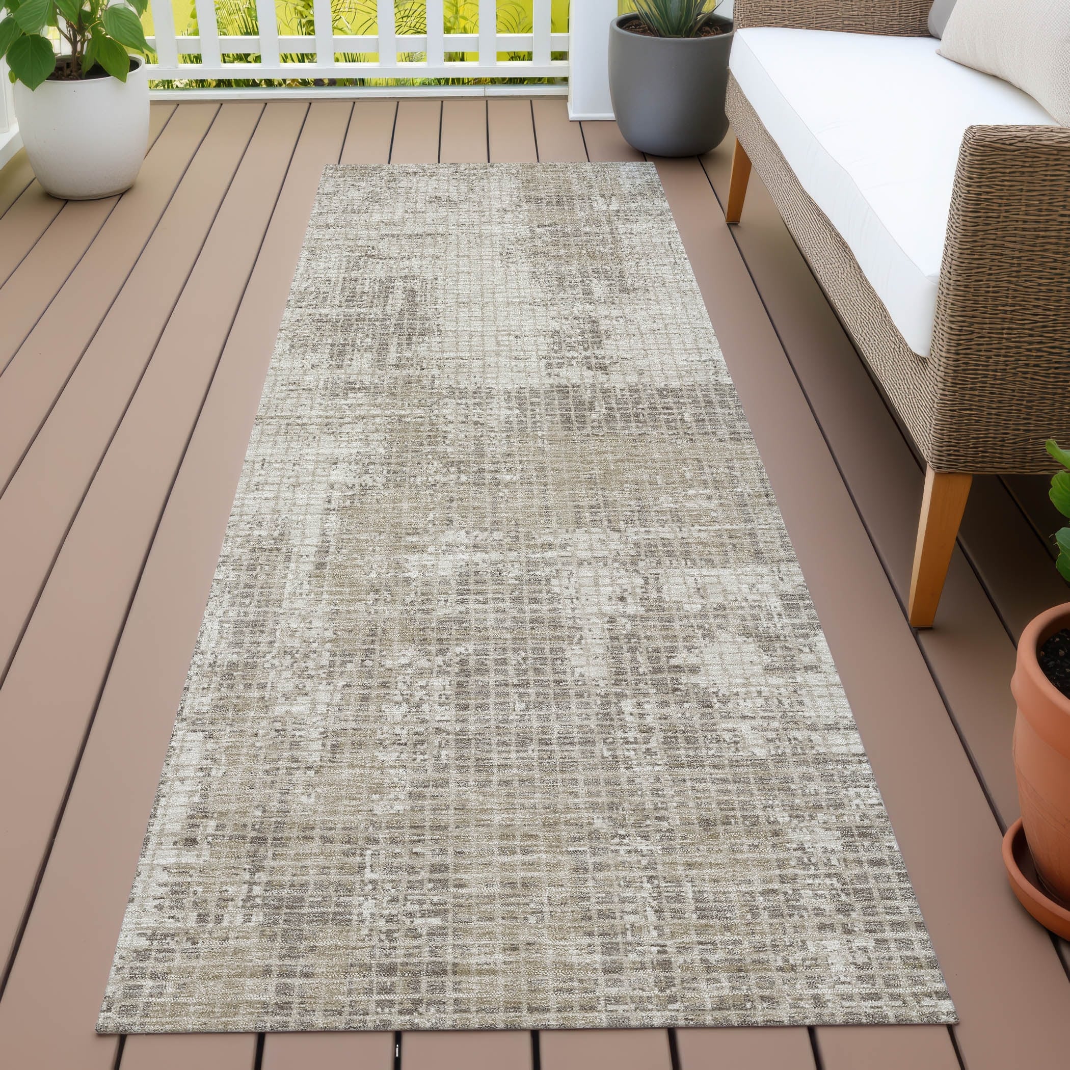 Machine Washable Indoor Outdoor Modern Windom Chantille Rug