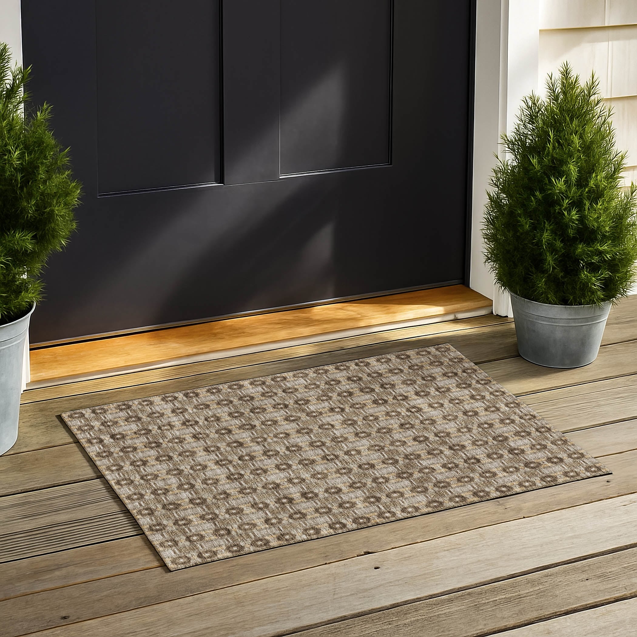 Machine Washable Indoor Outdoor Modern Zumbrota Chantille Rug