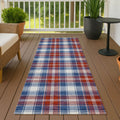 Machine Washable Indoor Outdoor Plaid Chantille Rug