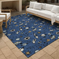 Machine Washable Indoor Outdoor Spaceship Chantille Rug
