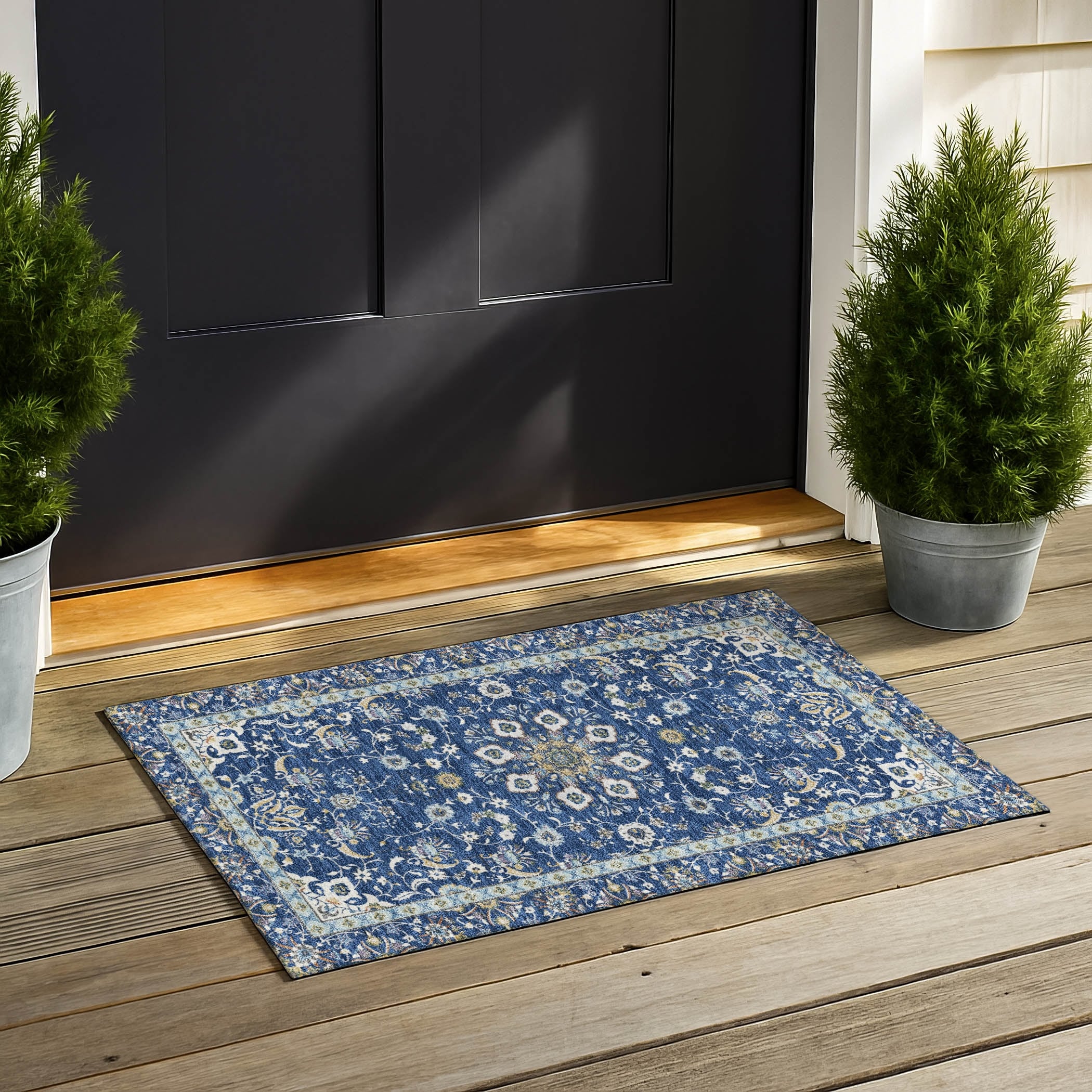 Machine Washable Indoor Outdoor Traditional Belle Chantille Rug