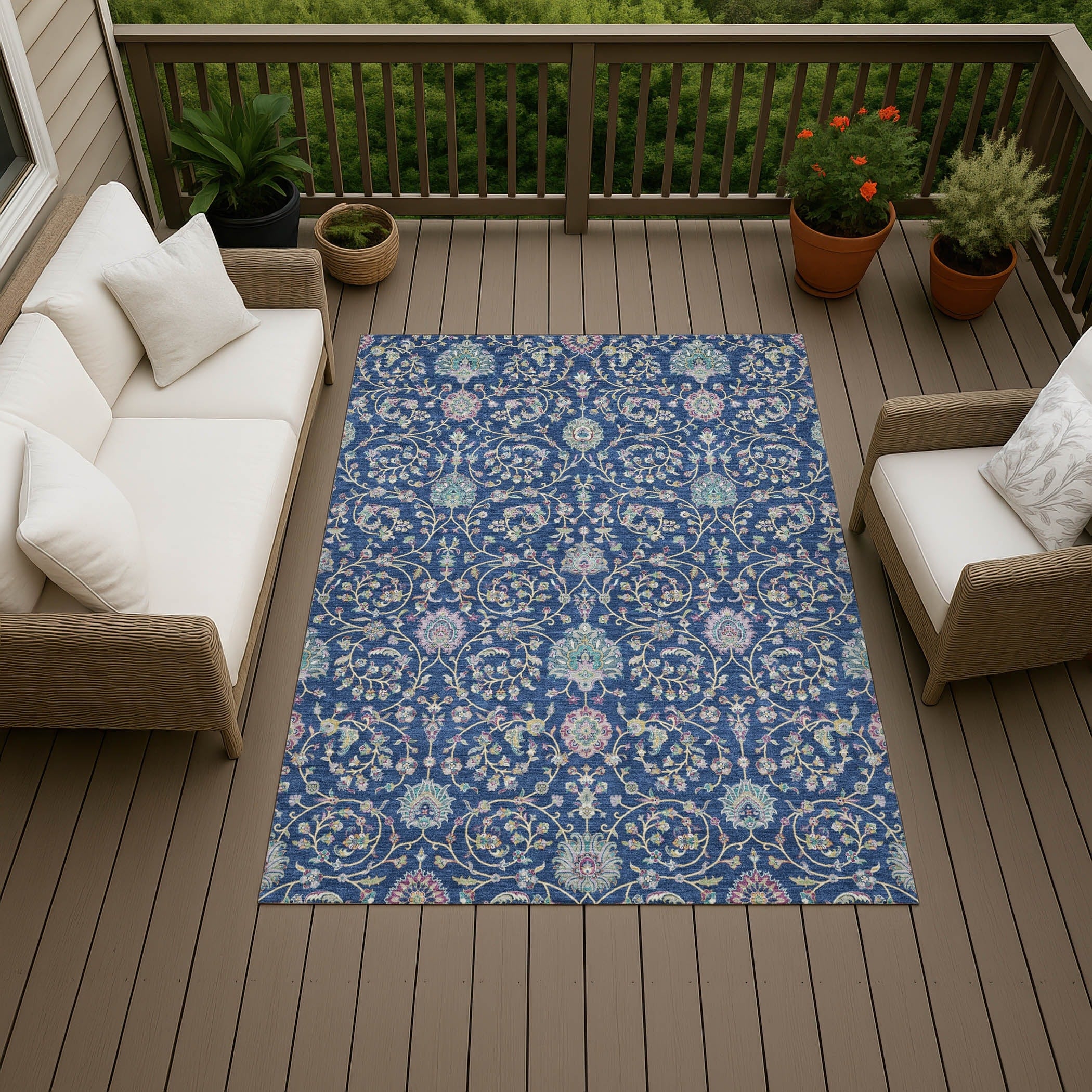 Machine Washable Indoor Outdoor Traditional Madison Chantille Rug