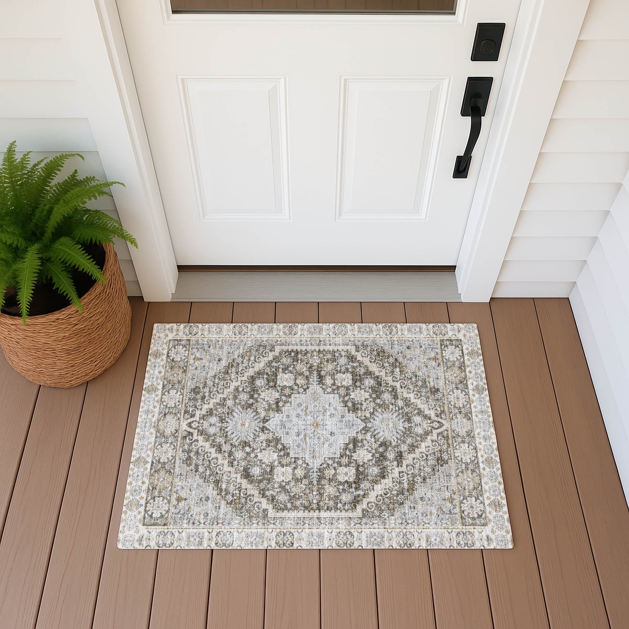 Machine Washable Indoor Outdoor Traditional Mankato Chantille Rug