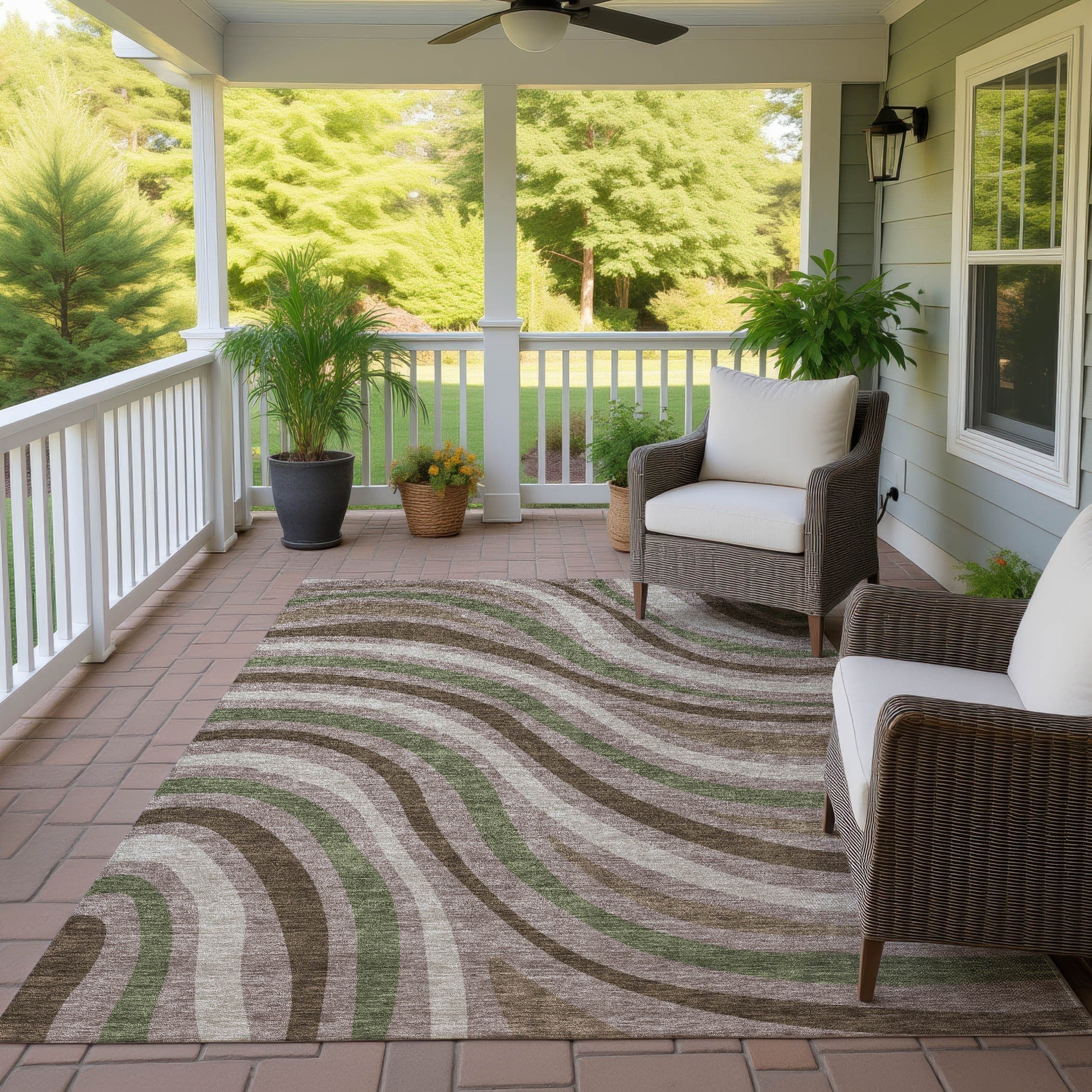 Machine Washable Indoor Outdoor Traditional Mimi Chantille Rug
