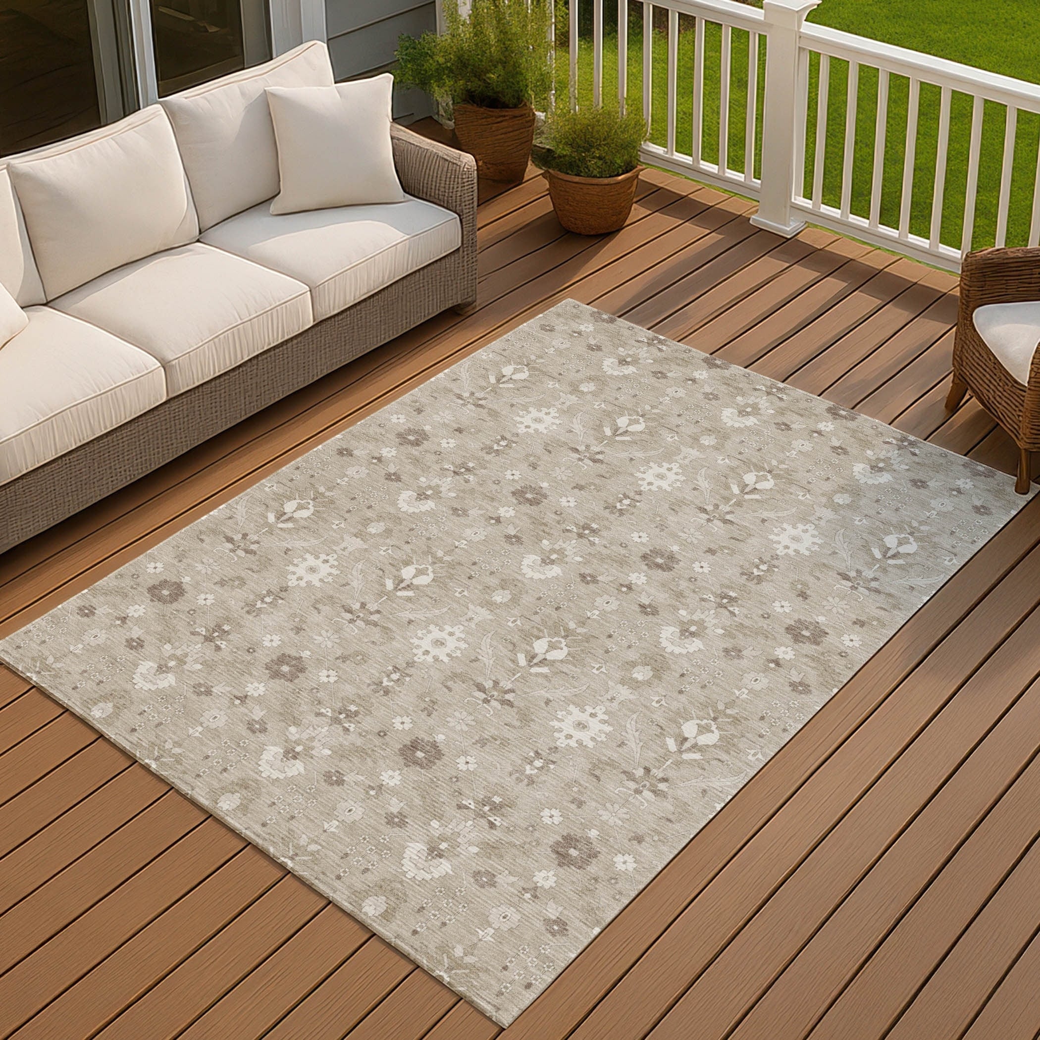 Machine Washable Indoor Outdoor Traditional Sauk Chantille Rug