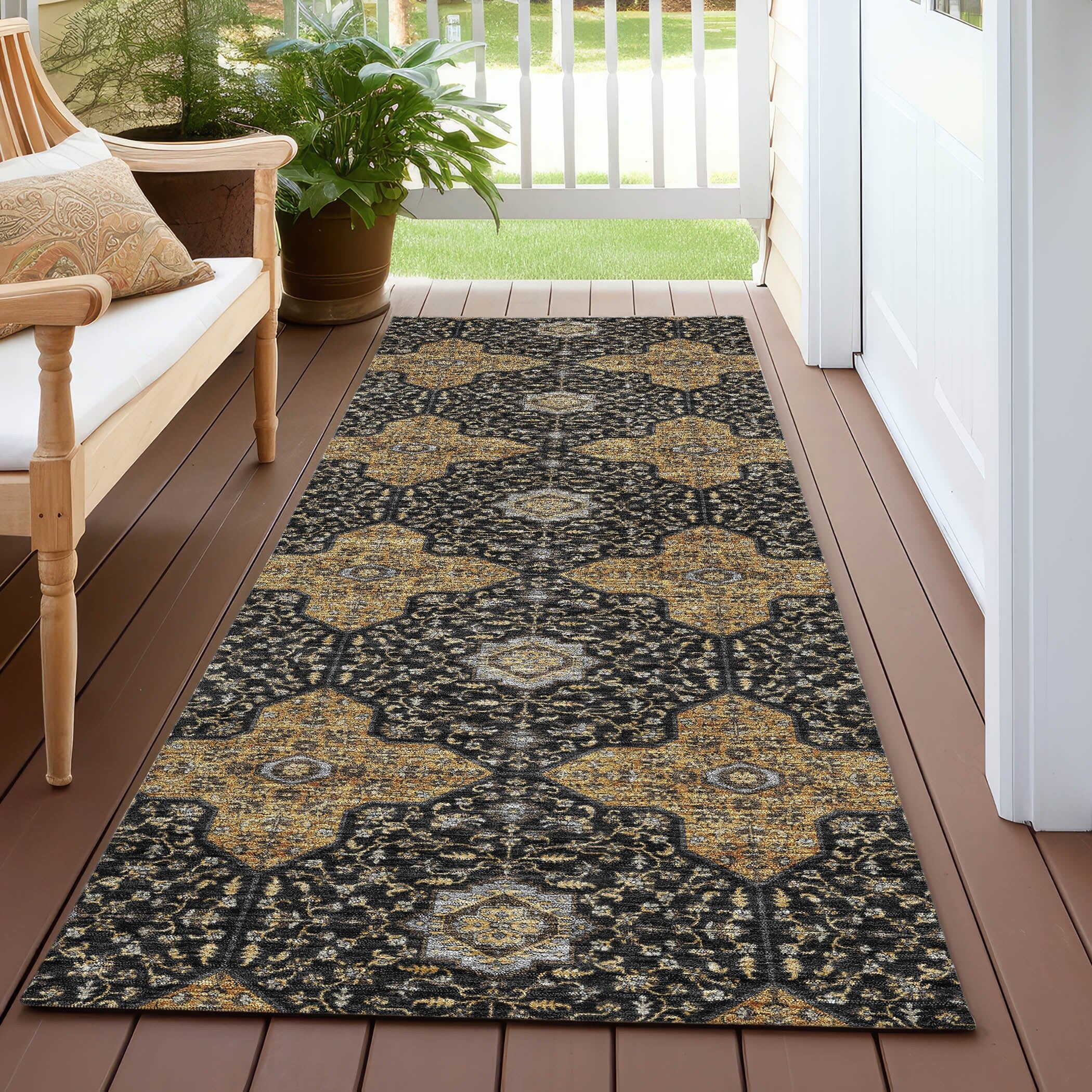 Machine Washable Indoor Outdoor Traditional Taylor Chantille Rug