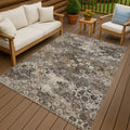 Machine Washable Indoor Outdoor Vintage Damask Chantille Rug