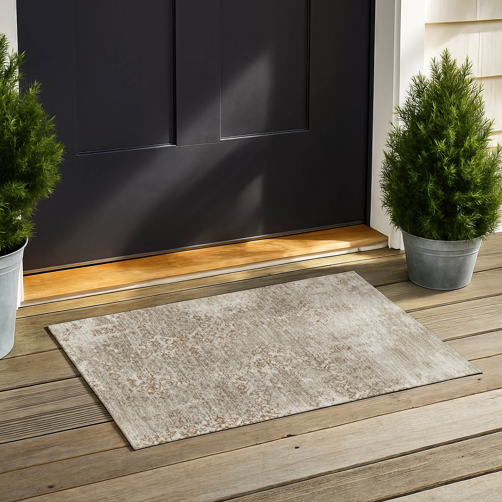 Machine Washable Indoor Outdoor Vintage Pinetop Chantille Rug