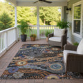 Machine Washable Indoor Outdoor Whimsy Floral Chantille Rug
