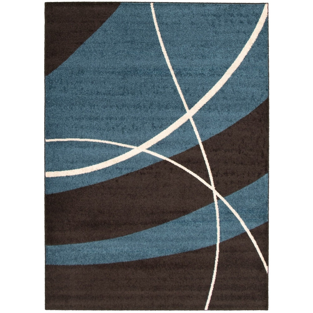 Machine Woven Cosi Brown Blue Rug 710 X 102