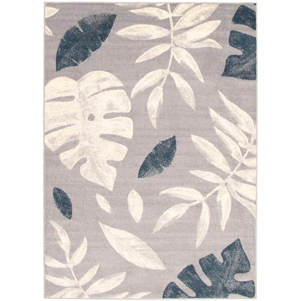 Machine Woven Presly Silver Petrol Rug 53 X 73