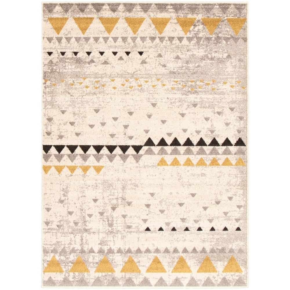 Machine Woven Remi Ivory Gold Rug 53 X 73