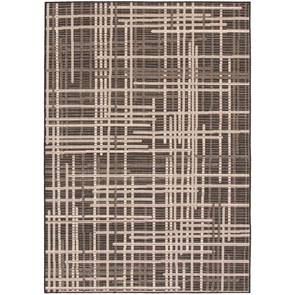 Machine Woven Sisal Burburry Black Silver Rug 311 X 57